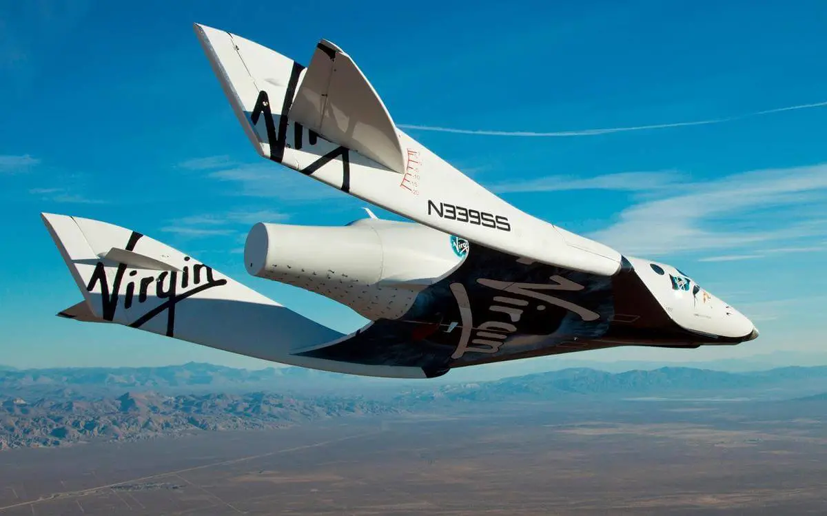 Virgin Galactic's SpaceShipTwo spacecraft during a suborbital flight